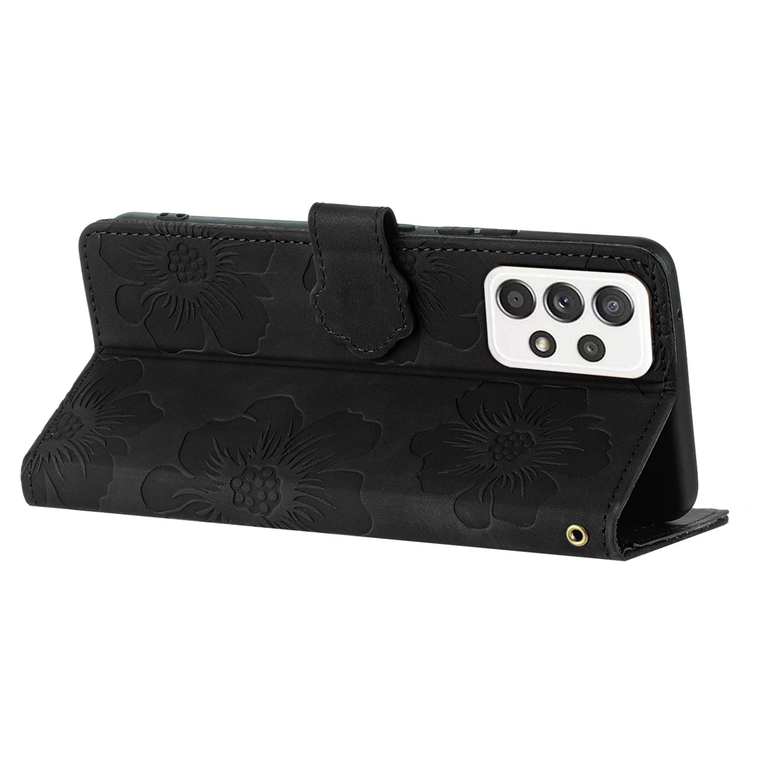 Til Samsung Galaxy A32 4G (EU-version) Slankt lædertelefonetui Shell Flowers Imprint Stand Wallet Cover Til Samsung Galaxy A32 4G (EU-version) Slankt lædertelefonetui Shell Flowers Imprint Stand Wallet Cover